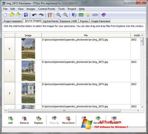لقطة شاشة PTGui لنظام التشغيل Windows 7