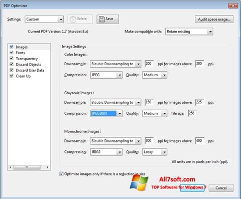 لقطة شاشة Adobe Acrobat Pro DC لنظام التشغيل Windows 7