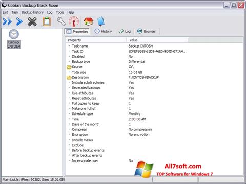 لقطة شاشة Cobian Backup لنظام التشغيل Windows 7