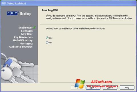 لقطة شاشة PGP Desktop لنظام التشغيل Windows 7