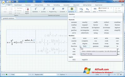 لقطة شاشة MathCAD لنظام التشغيل Windows 7