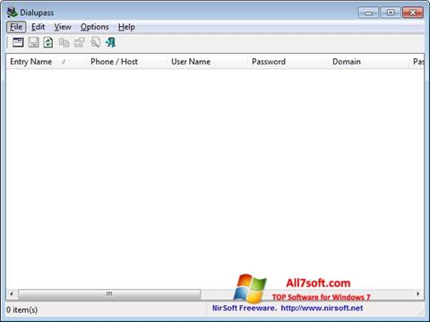 لقطة شاشة Dialupass لنظام التشغيل Windows 7