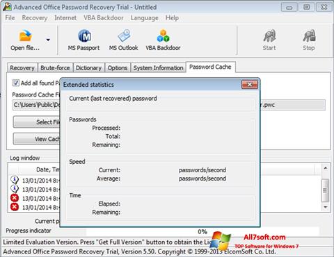 لقطة شاشة Advanced Office Password Recovery لنظام التشغيل Windows 7