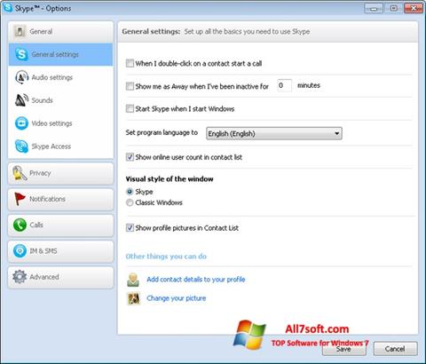 لقطة شاشة Skype Setup Full لنظام التشغيل Windows 7