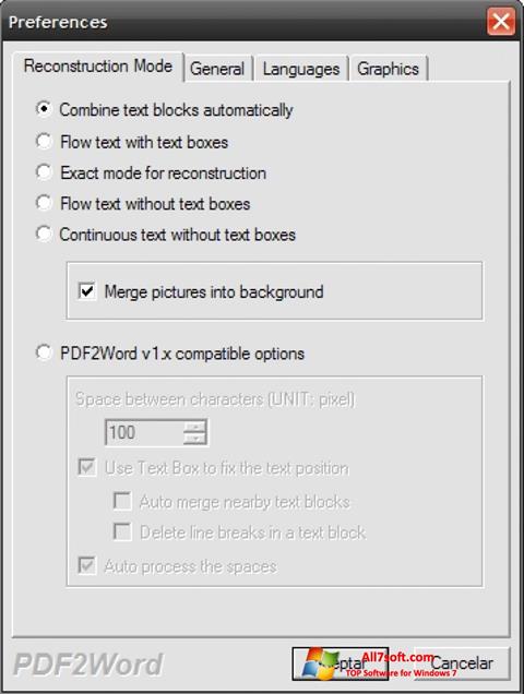 لقطة شاشة PDF2Word لنظام التشغيل Windows 7