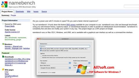 لقطة شاشة NameBench لنظام التشغيل Windows 7