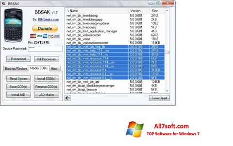 لقطة شاشة BBSAK لنظام التشغيل Windows 7