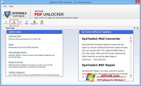 لقطة شاشة PDF Unlocker لنظام التشغيل Windows 7