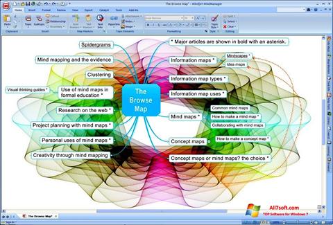 لقطة شاشة MindManager لنظام التشغيل Windows 7