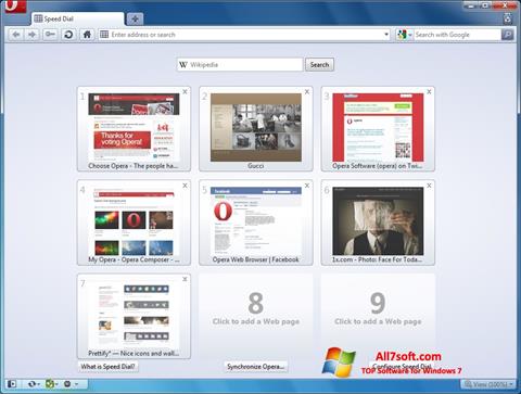 لقطة شاشة Opera لنظام التشغيل Windows 7