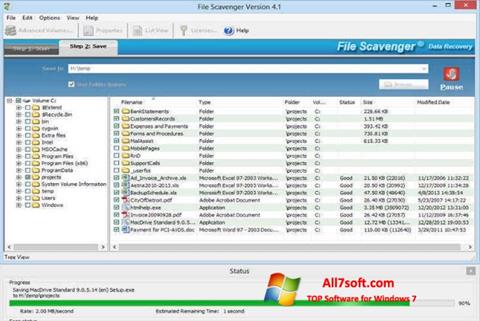 لقطة شاشة File Scavenger لنظام التشغيل Windows 7