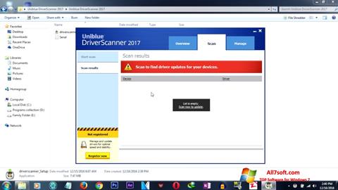 لقطة شاشة DriverScanner لنظام التشغيل Windows 7