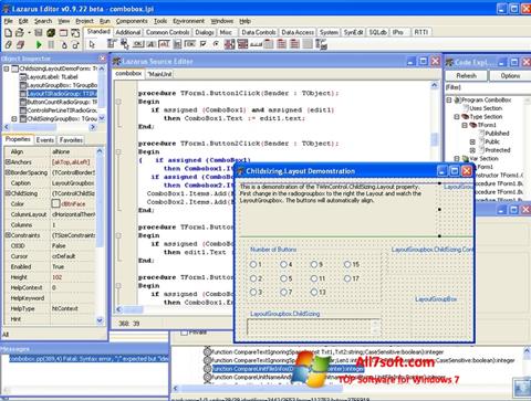 لقطة شاشة Lazarus لنظام التشغيل Windows 7