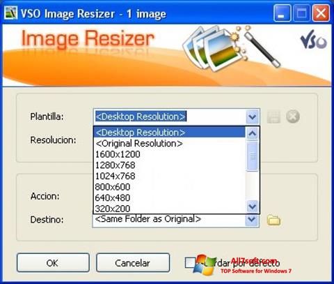لقطة شاشة VSO Image Resizer لنظام التشغيل Windows 7