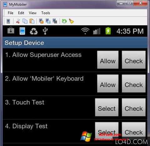 لقطة شاشة MyMobiler لنظام التشغيل Windows 7