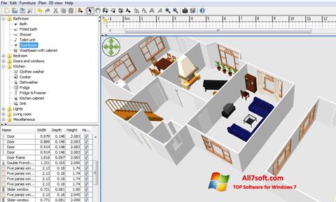 لقطة شاشة FloorPlan 3D لنظام التشغيل Windows 7