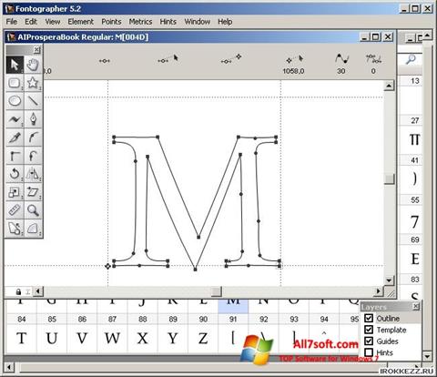 لقطة شاشة Fontographer لنظام التشغيل Windows 7