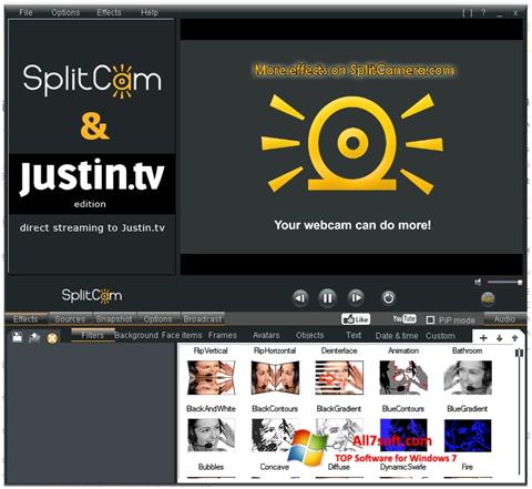 لقطة شاشة SplitCam لنظام التشغيل Windows 7