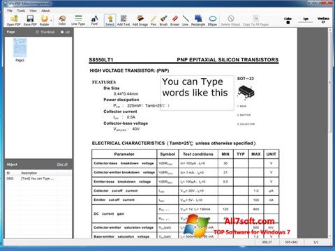 لقطة شاشة PDF Editor لنظام التشغيل Windows 7