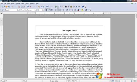 لقطة شاشة OpenOffice لنظام التشغيل Windows 7