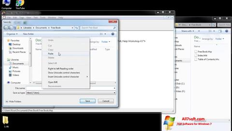 لقطة شاشة HTML Help Workshop لنظام التشغيل Windows 7