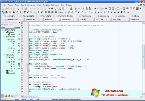لقطة شاشة PHP Expert Editor لنظام التشغيل Windows 7