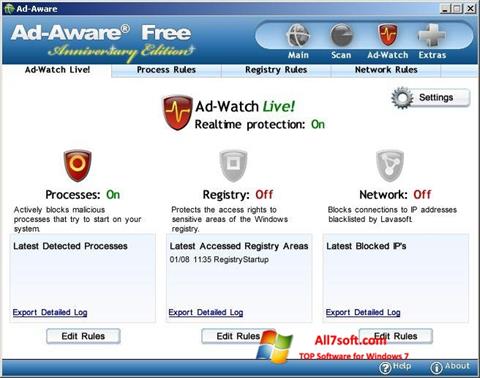 لقطة شاشة Ad-Aware Free لنظام التشغيل Windows 7