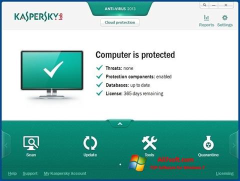 لقطة شاشة Kaspersky AntiVirus لنظام التشغيل Windows 7