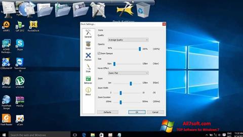 لقطة شاشة RocketDock لنظام التشغيل Windows 7