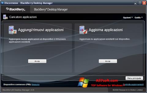 لقطة شاشة BlackBerry Desktop Manager لنظام التشغيل Windows 7