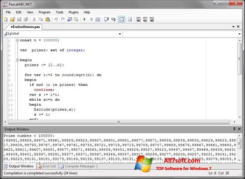 لقطة شاشة Pascal ABC لنظام التشغيل Windows 7