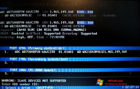 لقطة شاشة MHDD لنظام التشغيل Windows 7