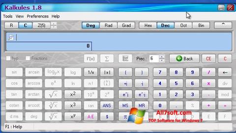 لقطة شاشة Kalkules لنظام التشغيل Windows 7
