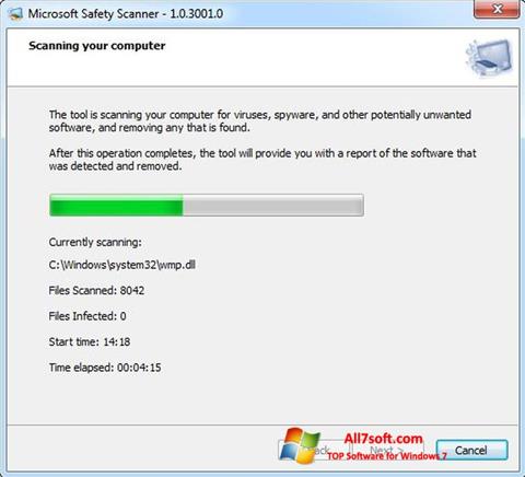 لقطة شاشة Microsoft Safety Scanner لنظام التشغيل Windows 7