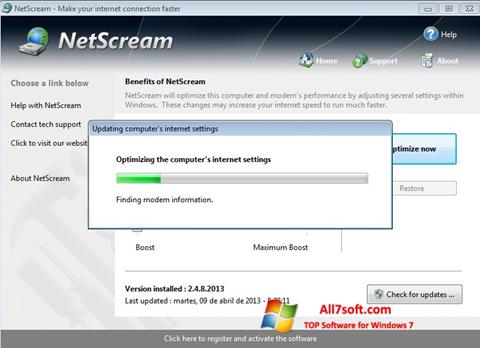 لقطة شاشة NetScream لنظام التشغيل Windows 7