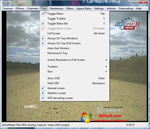 لقطة شاشة DScaler لنظام التشغيل Windows 7