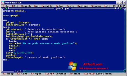 لقطة شاشة Free Pascal لنظام التشغيل Windows 7