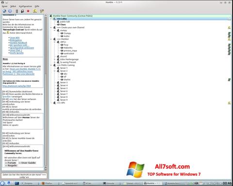 لقطة شاشة Mumble لنظام التشغيل Windows 7