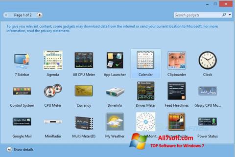لقطة شاشة 8GadgetPack لنظام التشغيل Windows 7