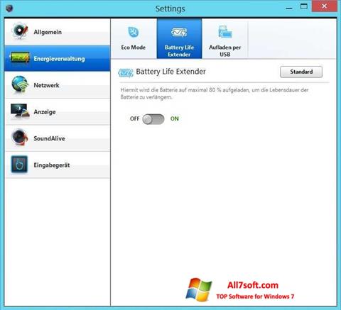 لقطة شاشة Easy Settings لنظام التشغيل Windows 7