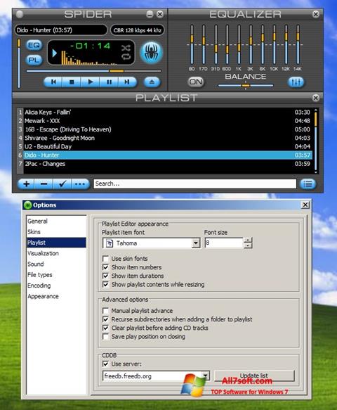لقطة شاشة Spider Player لنظام التشغيل Windows 7