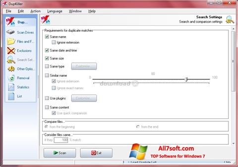 لقطة شاشة DupKiller لنظام التشغيل Windows 7