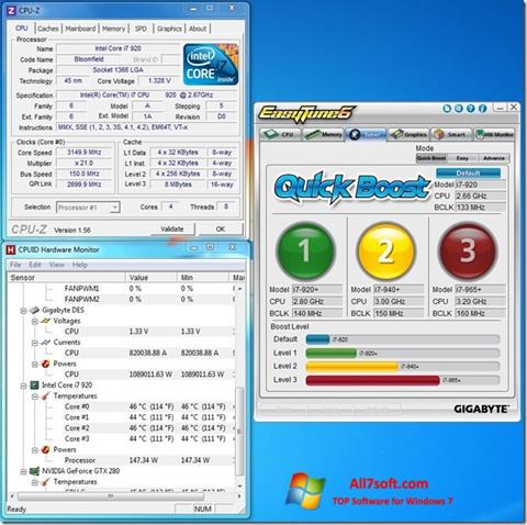 لقطة شاشة EasyTune لنظام التشغيل Windows 7