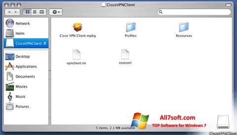 لقطة شاشة Cisco VPN Client لنظام التشغيل Windows 7