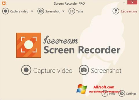 لقطة شاشة Icecream Screen Recorder لنظام التشغيل Windows 7