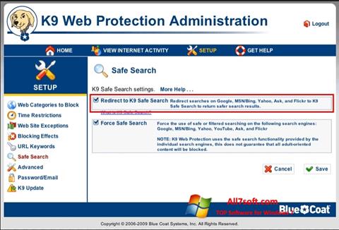 لقطة شاشة K9 Web Protection لنظام التشغيل Windows 7