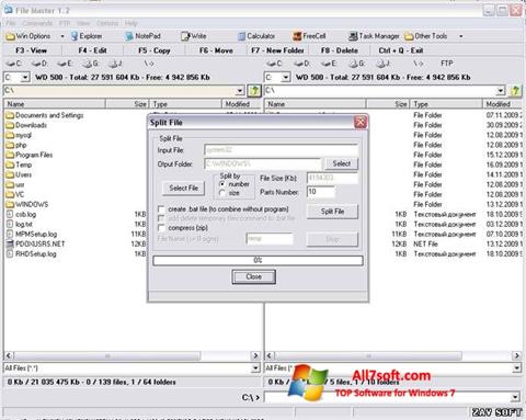 لقطة شاشة File Master لنظام التشغيل Windows 7