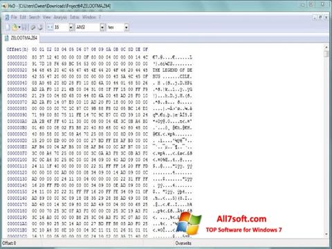لقطة شاشة Hex Editor لنظام التشغيل Windows 7