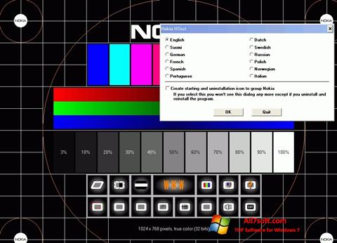 لقطة شاشة Nokia Monitor Test لنظام التشغيل Windows 7