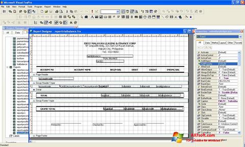 لقطة شاشة Microsoft Visual FoxPro لنظام التشغيل Windows 7